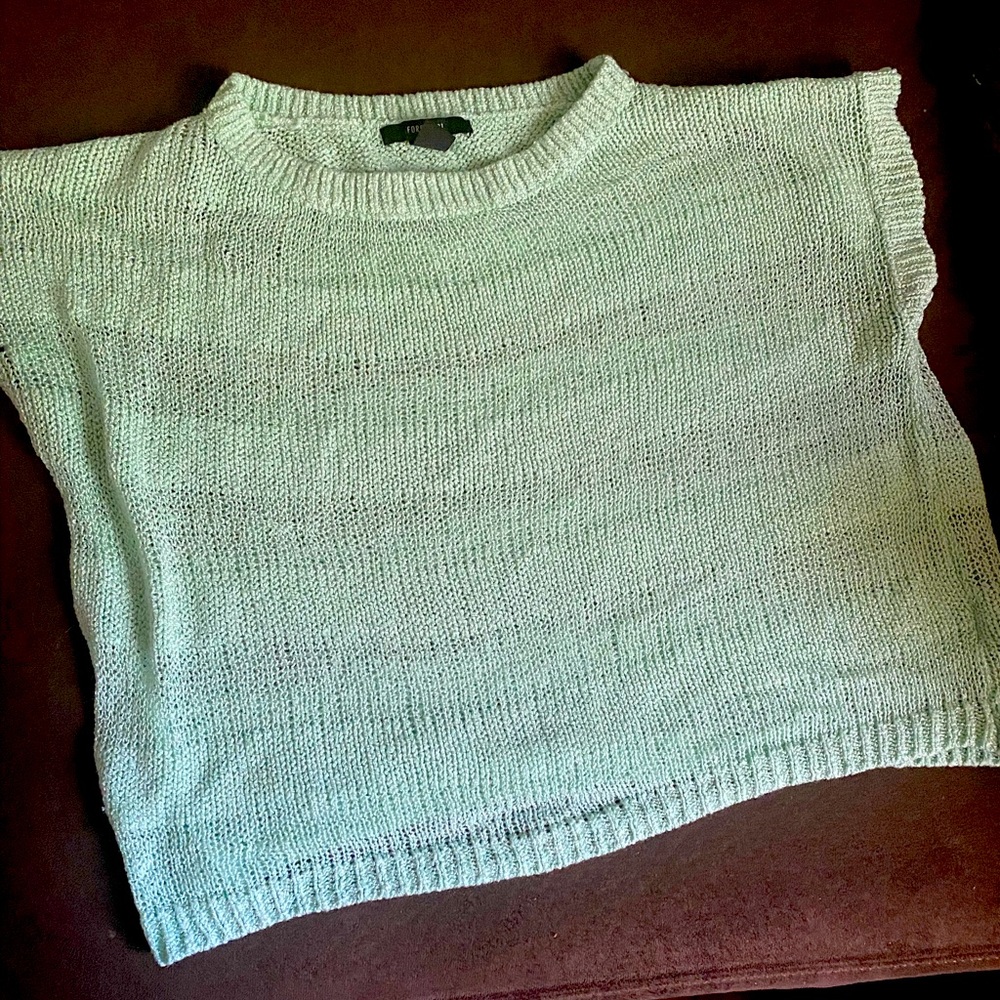 Forever 21 mint green sleeveless semi-sheer sweater